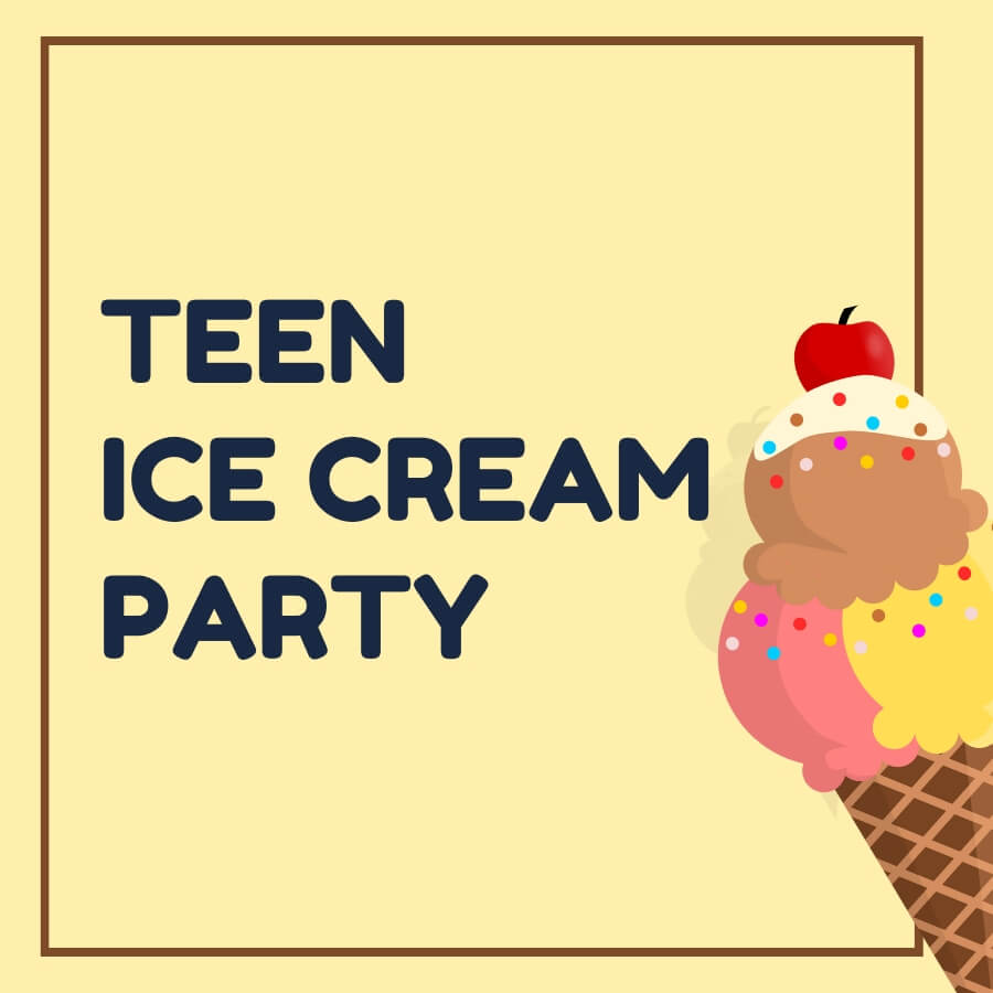 Teen Ice Cream Party with an ice cream cone